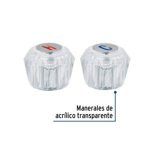 Juego 2 manerales para lavabo y fregadero, de acrilico,Basic