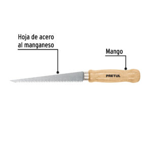 Serrucho para plafon y muros de yeso, 6" Pretul