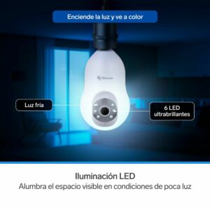 Camara de seguridad WiFi 3Mpx robotizada con seguidor de movimiento para socket