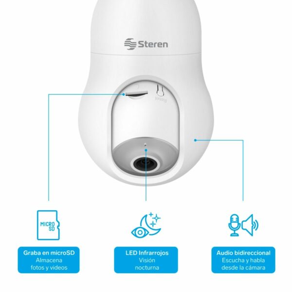 Camara de seguridad WiFi 3Mpx robotizada con seguidor de movimiento para socket