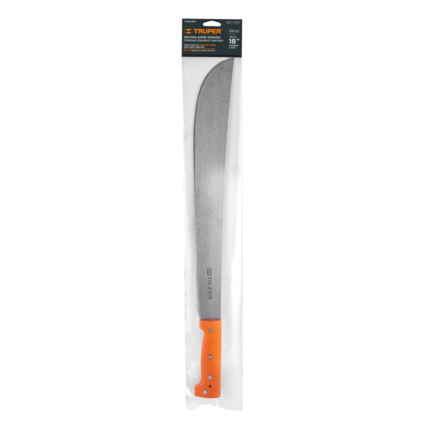 Machete estandar 18" cacha naranja, caballete