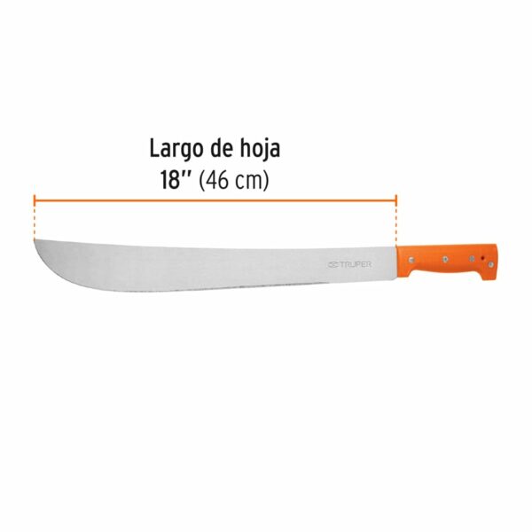 Machete estandar 18" cacha naranja, caballete