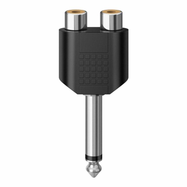 Adaptador de 2 jack RCA a Plug 6.3mm Mono