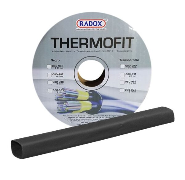 Rollo de 20m Thermofit de 3/32" 2.4mm Diametro Termocontractil