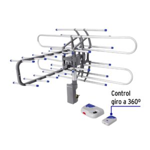 Antena aerea para tv, giratoria 360 grados a control remoto