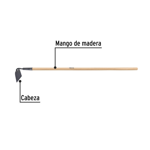 Azadon tipo jardinero 6", mango 48", Pretul