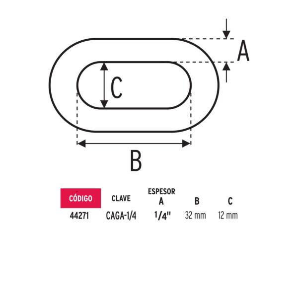 Cadena galvanizada de 1/4"