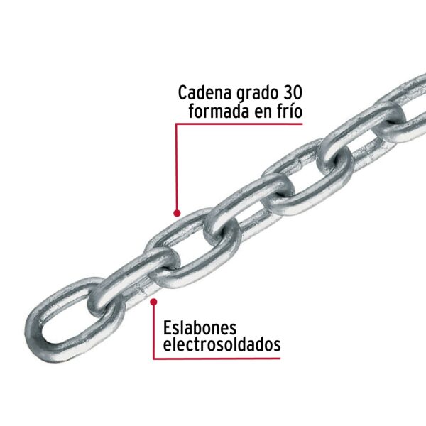 Cadena galvanizada de 1/4"