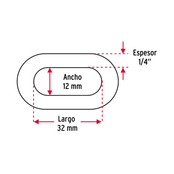 Cadena galvanizada de 1/4"