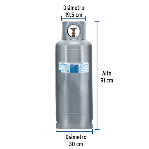 Cilindro portatil para gas LP, 20kg (44lb) Foset