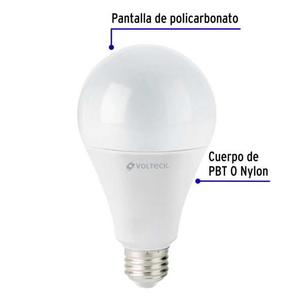 Lampara de LED, A19, 18 W, luz de dia