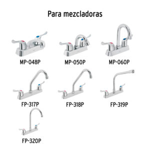 Juego 2 manerales para lavabo y fregadero Plastico Palanca