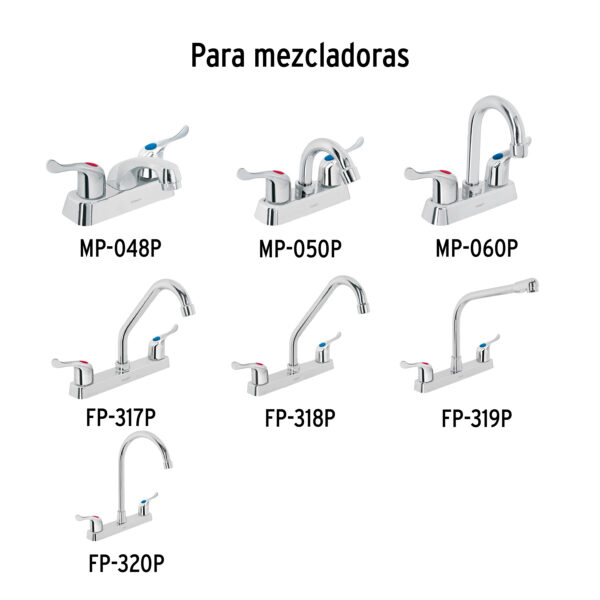 Juego 2 manerales para lavabo y fregadero Plastico Palanca