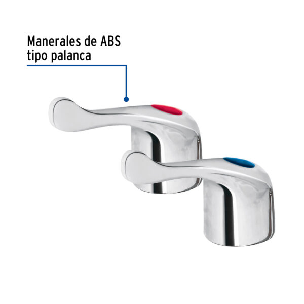 Juego 2 manerales para lavabo y fregadero Plastico Palanca