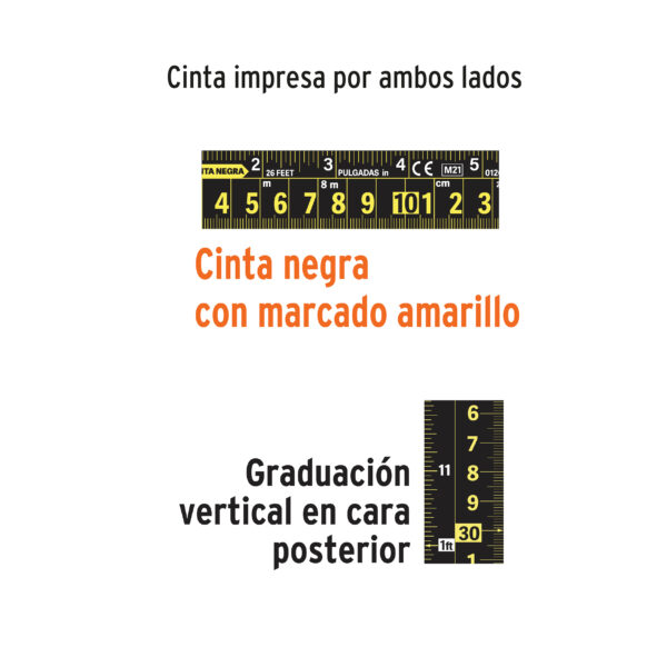 Flexometro Cinta Negra 5.5m Ancho de 27mm