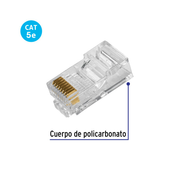 Plug RJ45 CAT5E, Bolsa con 20 piezas, VOLTECK