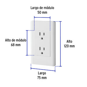 Placa Armada Doble Contacto Blanco Lisboa