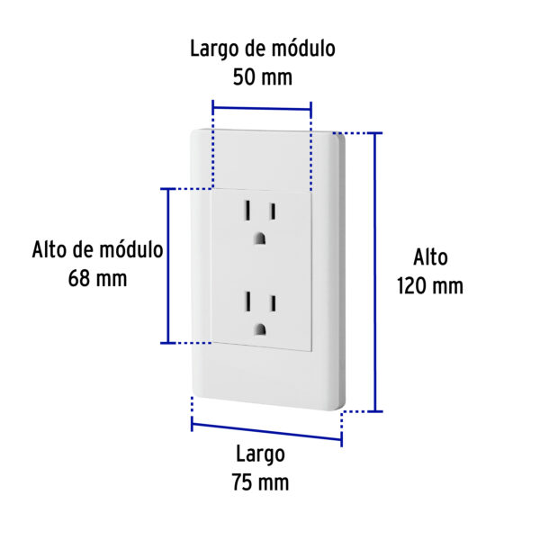 Placa Armada Doble Contacto Blanco Lisboa