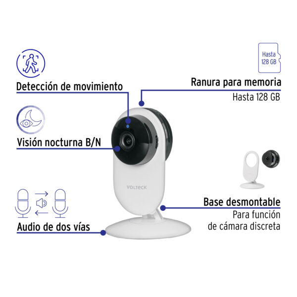 Camara WiFi Fija 2MP, Volteck