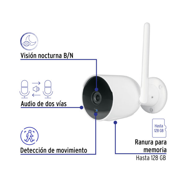 Camara WiFi Tipo Bala 2MP, Volteck