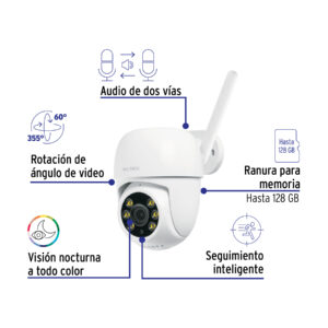 Camara WiFi Robotizada Tipo Domo 3MP, Volteck