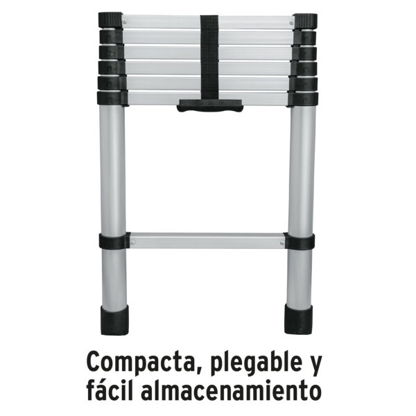 Escalera telescopica, 7 peldaños, tipo II, capacidad 175kg