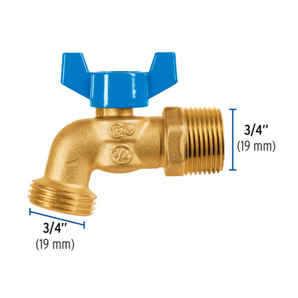 Llave de esfera con rosca para manguera, 3/4"