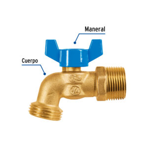 Llave de esfera con rosca para manguera, 3/4