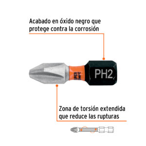 Puntas de Impacto Cruz Phillips PH2 de 1