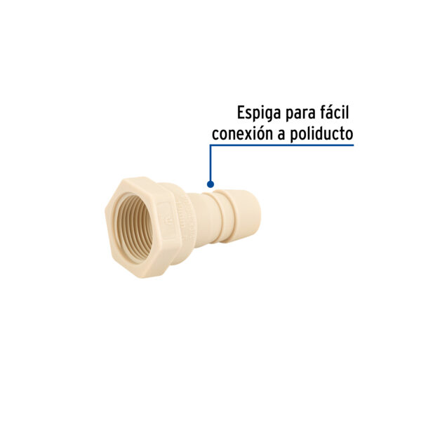 Conector insercion manguera rosca interior 3/4" x 3/4"