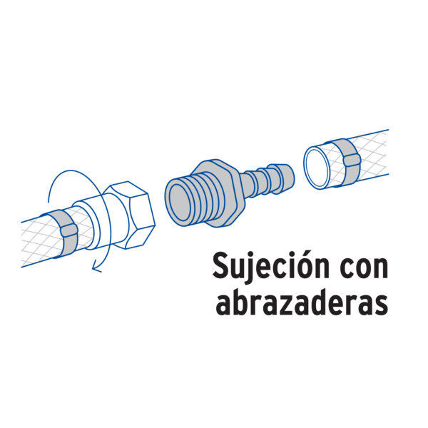 Conector insercion manguera rosca exterior 1"x 1"