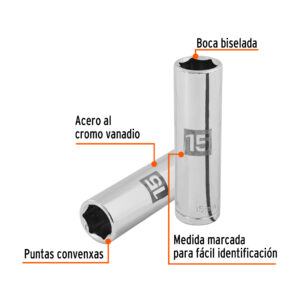 Dado de 15mm Cuadro 1/2"