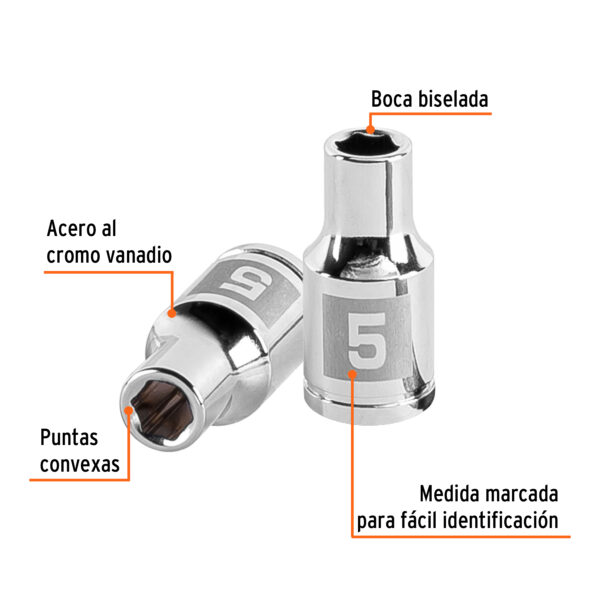 Dado de 5mm Cuadro 1/4"