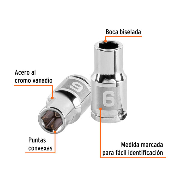 Dado de 6mm Cuadro 1/4"