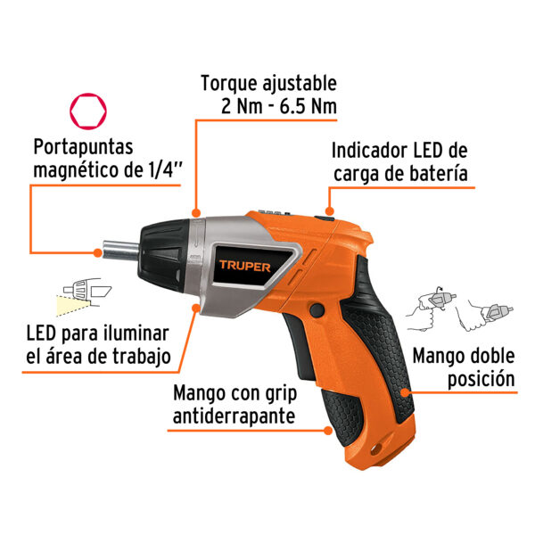 Destornillador profesional inalambrico,dos posiciones,3.6V