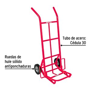 Diablo de carga de 200 kg, ruedas solidas, balero sencillo