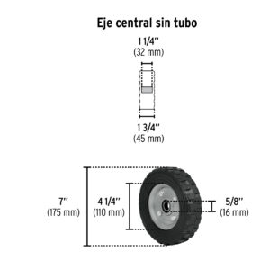 Diablo de carga de 200 kg, ruedas solidas, balero sencillo