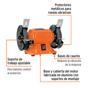 Esmeril de banco de 5" de 1/4 Hp 185w Truper