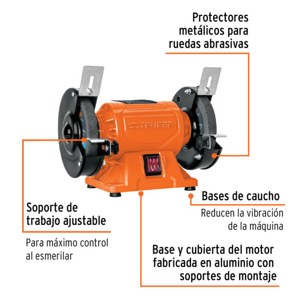 Esmeril de banco de 5" de 1/4 Hp 185w Truper