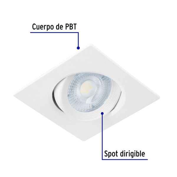 Luminario Empotrable LED Cuadrado 5w 6500k Blanco 400lm