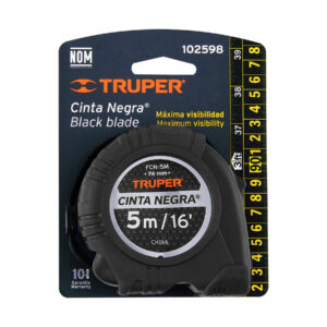 Flexometro Cinta Negra de 5m 19mm Truper