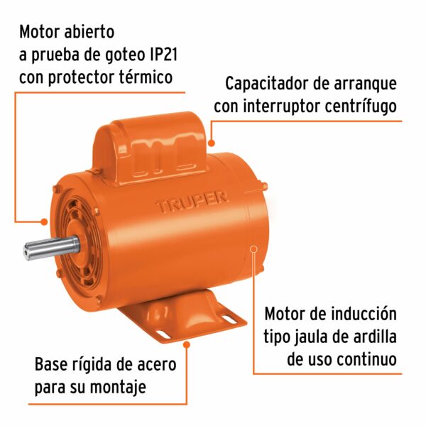 Motor monofasico de 1/4 HP, alta, Truper