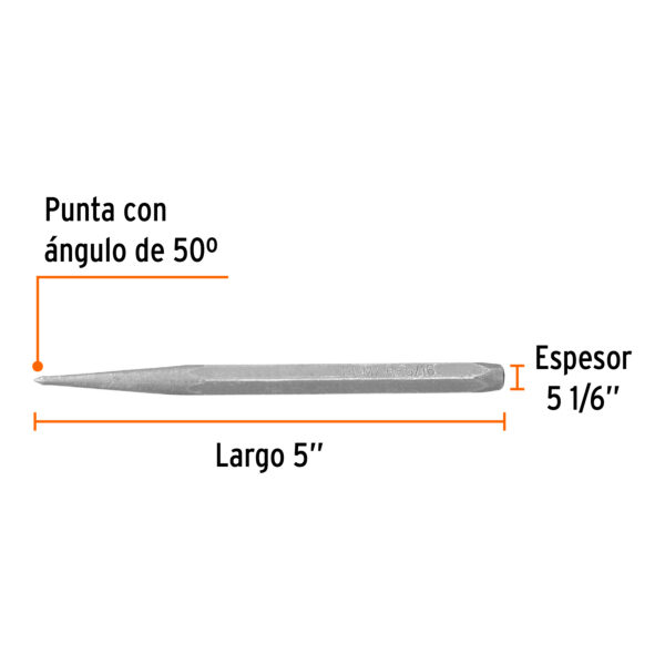 Punzon 5/16" para marcar, largo 5"