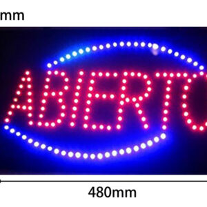 Anuncio Letrero Luminoso Led ABIERTO Grande de 48x25x2.5cm