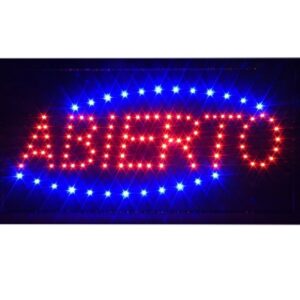 Anuncio Letrero Luminoso Led ABIERTO Grande de 48x25x2.5cm