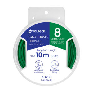 Cable Luz Calibre 8awg Carrete con 10m THHW-LS Verde