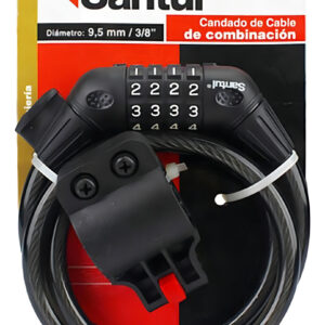 Candado de cable de Acero 3/8" Largo 1m con Combinacion