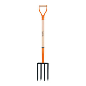 Bieldo para jardin, 4 dientes, puño metalico, mango 30