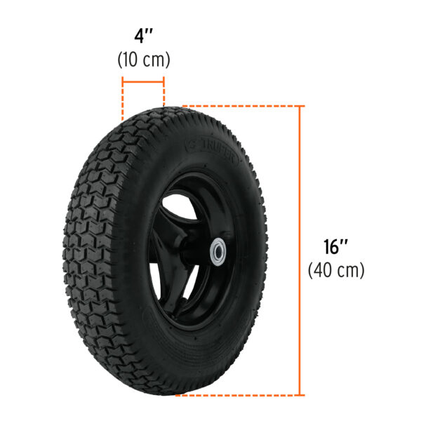 Carretilla 6 ft3, llanta neumatica reforzada