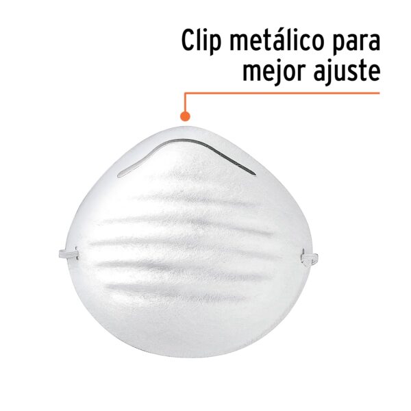 Mascarilla tipo concha, para polvos, blister 10 piezas